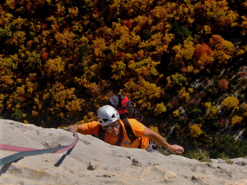 All'uscita di Sucepè, 6b+(6b obbl.). Verdon All'uscita di Sucepè, 6b+(6b obbl.). Verdon