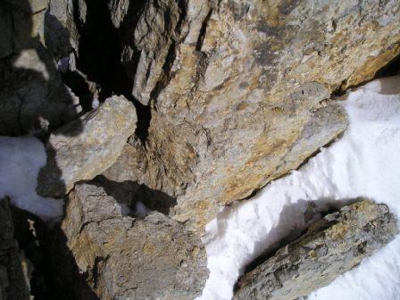 Croda Rossa d'Ampezzo, Via Grohmann, spaccata sulla cresta finale Croda Rossa d'Ampezzo, Via Grohmann, spaccata sulla cresta finale