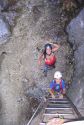 1a ferrata di mio figlio. Io: Riccardo, te la senti di fare questa scala (30 mt!). 
La risposta  nel suo sorriso....